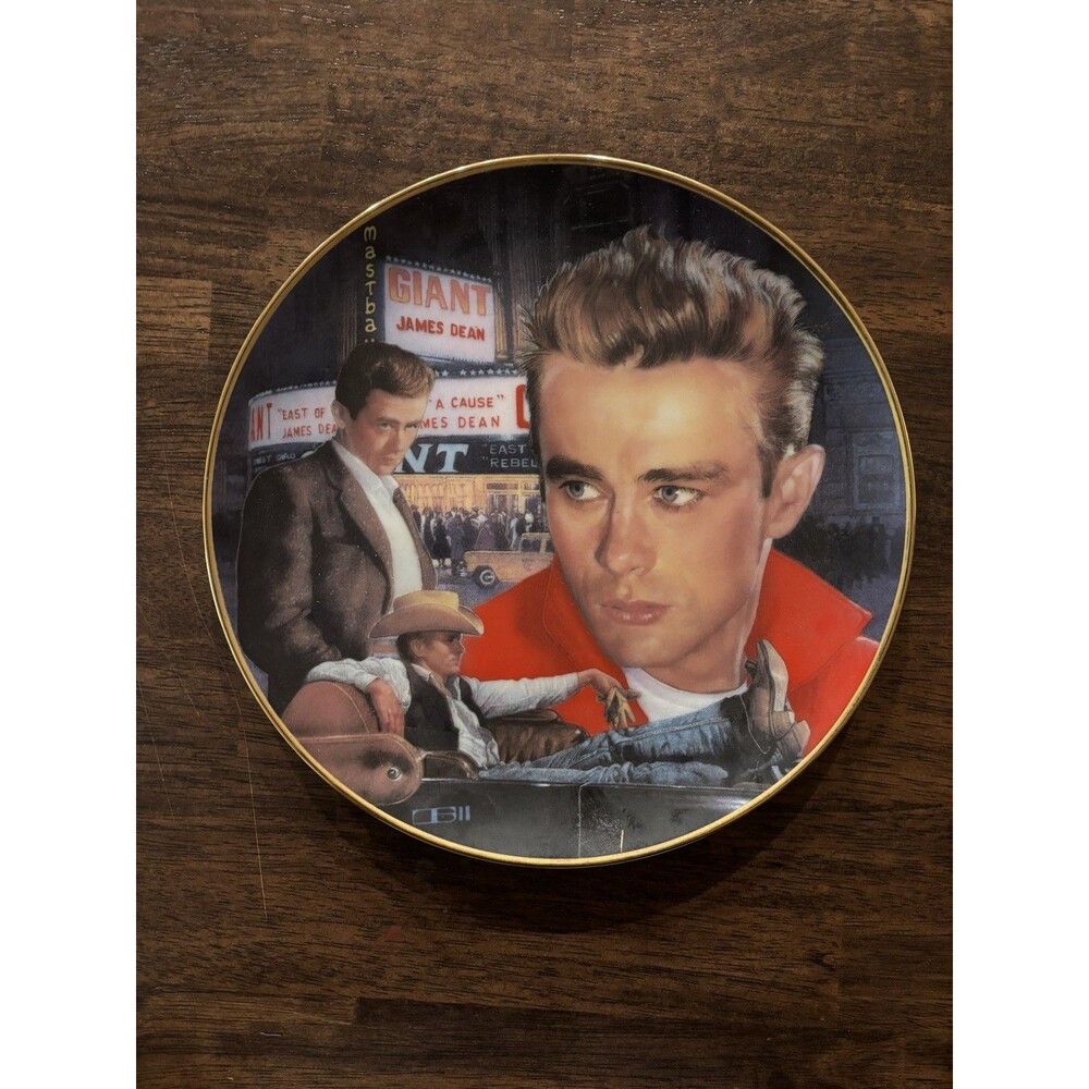 VTG James Dean Hamilton Collection Collector Plate Thomas Blackshear 1991 #0017A